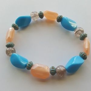 🌹💎 Pink// Blue 💙//& Silver// Statement Bracelet